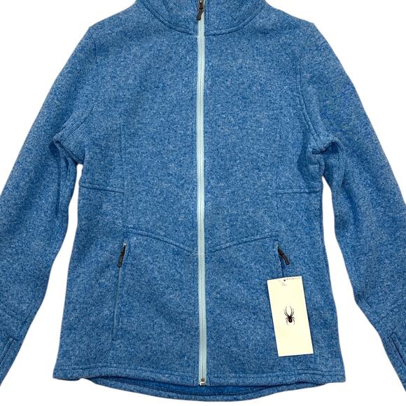 Spyder Women’s Soar Full Zip Fleece Jacket Blue Size L New With Tags - Picture 3 of 10